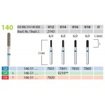 Freze diamantate, cilindrice, forma 140